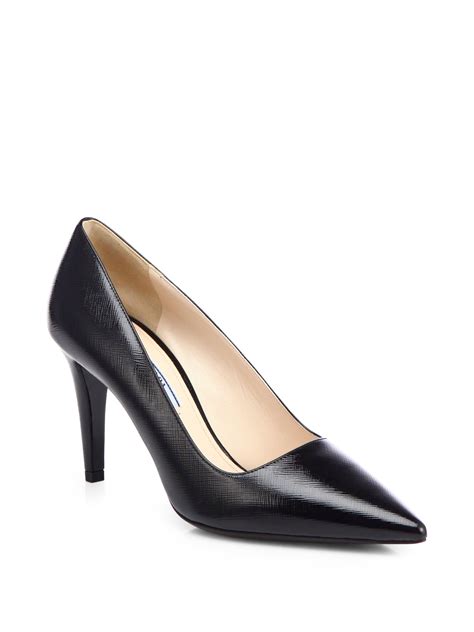 prada patent saffiano leather pumps|Saffiano patent leather pumps in black .